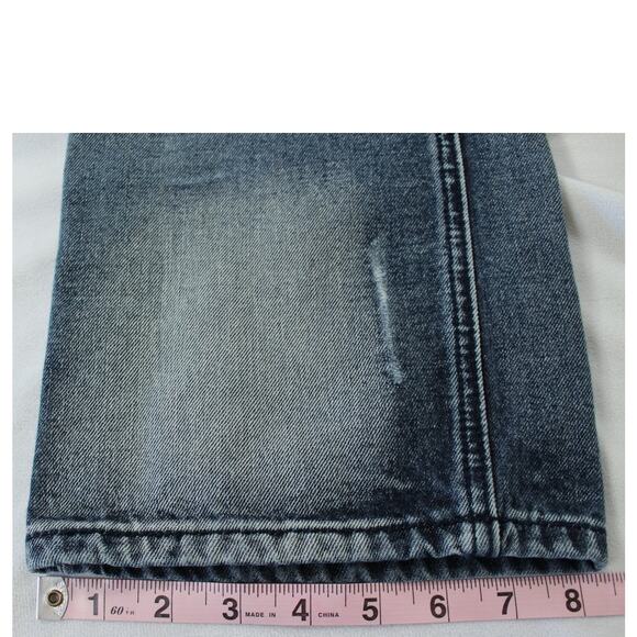 Contender Moto Jeans Men’s 42x34 Distressed Biker Denim Blue Wash - Picture 11 of 11